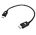 Exuun 8 inch Micro USB Male to Micro USB Male OTG Cable Mutual Charging Cable (Black)