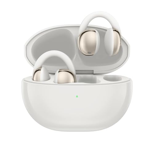 TCL CrystalClip Clip On Design 36 Hours Playback Smart Translation Fast Charge 15 Mins delivers 3 hours playback Dual Mic Noise Cancellation ENC filtering background noise Moon White