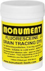Monument Drain Tracing Dye Fluoresceine, Yellow-Green, 113g, Water Based, High Coverage, Pipes and Drains