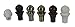Urbanest Toledo Lamp Finial, Black, 2 1/6-inch Tall