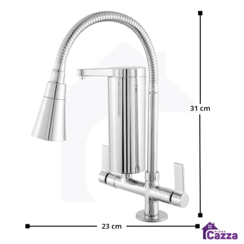 Torneira Cozinha Flexível Filtro Gourmet Cromada Bancada Tubo 2 Jatos