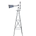 Nova Microdermabrasion 8' Ornametal Steel Windmill Yard Garden Wind Mill Weather Vane Weather Resistant (Silver)