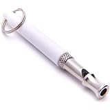 Dog Whistle - Stop Barking - Training Device - Increase Obedience - Adjustable Pitch - Ultrasonic - Safe for Dogs - Includes Free Lanyard (White)