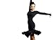 Motony Women Latin Dance Dress Latin Dance Costume Adult Dance Practice Performance Skirt Black S