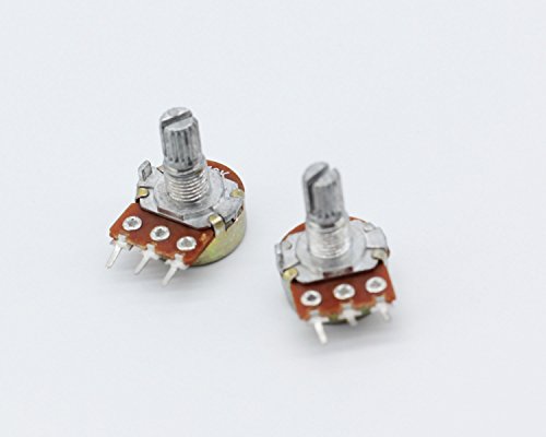 Poilee 5 Piece 100K Ohm Potentiometer Knob 3 Terminals Linear Taper Rotary Audio B Type Potentiometer Pot
