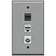 RiteAV - 1 Port Coax Cable TV- F-Type 1 Phone RJ11 RJ12 1 Cat5e Ethernet Wall Plate - Ivory
