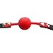iEFiEL Open Breathable Leather Paly Buckle Belt Silicon Mouth Ball For Men Woman Red One Size