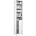 Tall Bathroom Cabinet Kealive Freestanding Linen Tower Storage Cabinet with 4 Adjustable Shelves, Wood, Elegant and Spacesaver White 15.8L x 13.4W x 72H