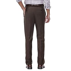 Haggar mens Eclo Stria Expandable-waist Plain-front