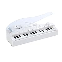 Novelty Bluetooth Speaker&Recorder, Smilvy 31 Key Piano Toys with 7 Color Lighting & Responsive Touch-USB Charging (White)