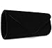 U-Story Women's Evening Wedding Party Velvet Envelope Clutch Bag Tote Purse Handbag (Black)