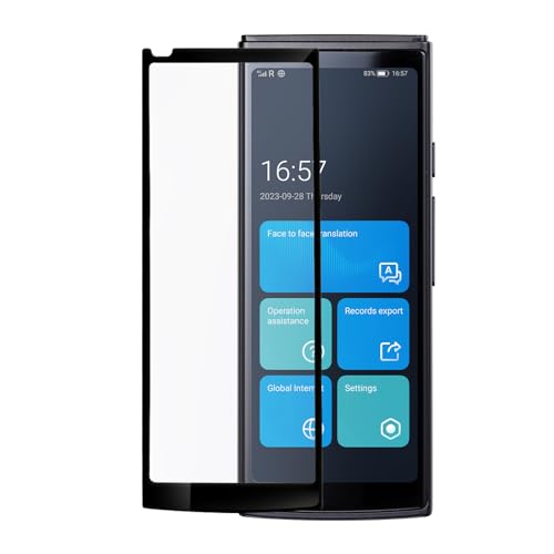 iFLYTEK Translator 4.0 and Screen Protector, Face-to-Face Bidirection Simultaneous Translation, 60 Languages ​​and 18 Offline Packs, 2-Year Global Data. Full Coverage Anti-Scratch Tempered Glass Film