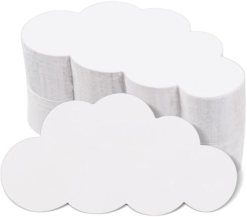 سعر 200 Pcs White Cloud Cutouts, 4 Inch Paper Cloud Shapes Die Cut ...
