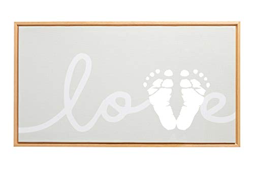 Pearhead Framed Babyprints Baby Footprint Love Canvas, Gender Neutral Nursery Decor for Baby Girl or Baby Boy, DIY Baby…