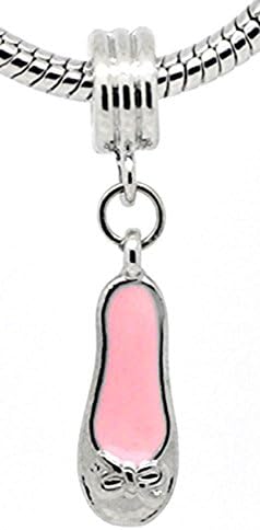 Best Wing Jewelry "Pink Ballerina / Ballet Shoes" Dangle Charm Bead