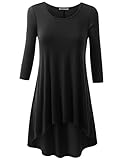 URBANCLEO Womens Basic Elong Hi-Lo Tunic Top T-Shirt Dress (Plus Size Available)