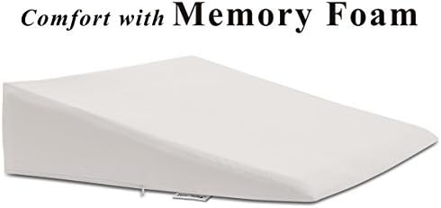 InteVision Foam Wedge Bed Pillow (26 x 25 x 7.5) with High Quality, 400 Thread Count, 100% Egyptian Cotton Cover by InteVision