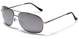 L-XL Oversized Men's Round Aviator Sunglasses