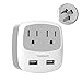 Australia New Zealand China Power Plug Adapter,TESSAN Type I Travel Adaptor with 2 USB Ports 2 American Outlets,US to Australian AU Fiji Argentina Charger Adapter primary