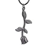 Rose Flower Cremation Jewelry Urn Necklaces for