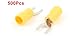 uxcell SV5.5-5 Pre Insulated Fork Terminal for AWG 12-10 Wire and #10 Stud, 500 Piece, Yellow