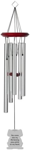 Chimesofyourlife dog-paw-print-19 Dog Paw Prints Pet Memorial Wind Chime, 19-Inch, Silver