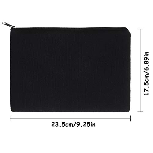 10 Pieces Cosmetic Bag Multipurpose Makeup Bag with Zipper Cotton Canvas Bag Travel Toiletry Pouch DIY Craft Bag Pencil Bag (L, Black) 2 10 Pieces Cosmetic Bag Multipurpose Makeup Bag with Zipper Cotton Canvas Bag Travel Toiletry Pouch DIY Craft Bag Pencil Bag (L, Black)