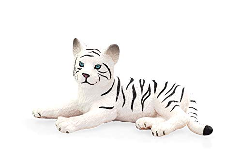 MOJO White Tiger cub Lying Down Toy Figure