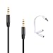Asamoom 3.5mm Aux Cable Male to Male (Black) + 3.5mm Audio Stereo Y Splitter Cable Male to 2 Port Female (White)