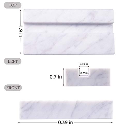 JIMEI Business Card Holder for Desk Marble Business Card Display Holders Desktop Business Cards Holder Stand Desk Card Display Holder for Home and Office (White) - Thumbnail 4