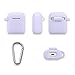GMYLE Airpods Case Cover with Keychain, [Front LED Visible] Silicone Full Protective Wireless Charging Airpods Case Cover Skin Accessories kit Set Compatible for Apple AirPods 2 & 1 – Lavender Purple