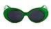 V.W.E. Vintage Sunglasses UV400 Bold Retro Oval Mod Thick Frame Sunglasses Clout Goggles with Dark Round Lens (Green)