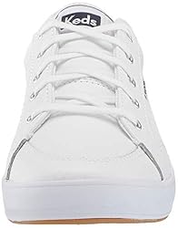 Keds Women's Center Sneaker, White Leather, 9
