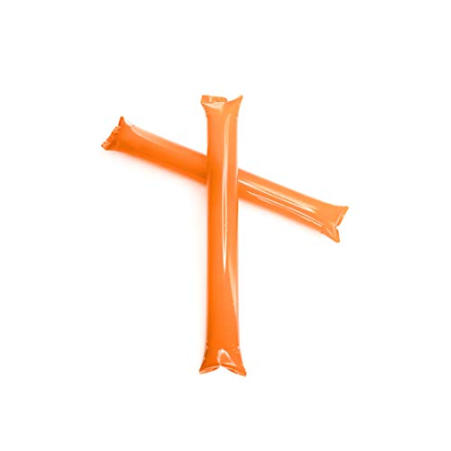 Fun Fan Line - 100 Pairs Bam Bam Thunder Sticks. Noise Makers for Sporting Events. Boom Sticks for Cheerleading. Noise Sticks for Stadium or Parties. (Orange)