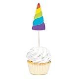 Unicorn Cupcake Picks - 25 pc