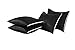 Niagara Black Satin Standard Pillow Cases Protectors 4 Pack with Zip Luxury 20x26inches 100% Satin Hair and Skin Care Zippered Pillow Covers Ultra-Soft