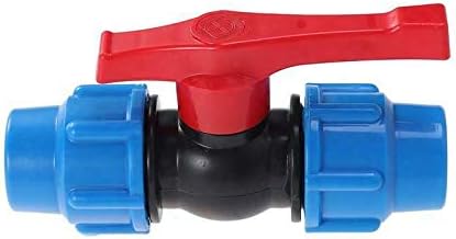TOOLSTAR Plastic Ball Valve, MDPE Compression Fitting Compression Pipe Joiner with in-Line Ball Valve for use with Water Pipe - 32 mm