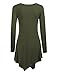 Made By Johnny MBJ WT737 Womens Long Sleeve Handkerchief Tunic XL Olive