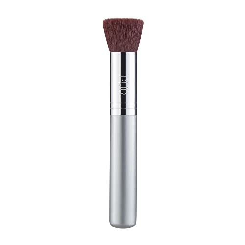 PÜR MINERALS Pincel de cinzel, pincel de maquiagem de topo plano, cerdas sintéticas, livres de crueldade, 1 ct.