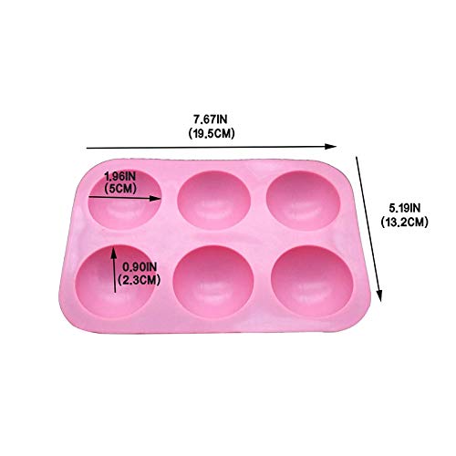 TONGHANG Medium 6-Cavity Semi Sphere Silicone Mold, Baking Mold for Making Hot Chocolate Bomb, Cake, Jelly, Pudding, Dome Mousse, BPA Free Silicone Molds for Baking 2 Pcs/ 3 Pcs/ 4 Pcs (D)