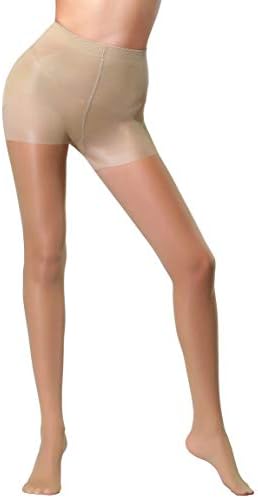 Women’s Semi Opaque Pantyhose Control Top Push Up Tights Footed Shape Stockings