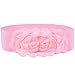 Wide Waist Belts For Women Girls - BONAMART Ladies Corset Belt For Dresses Stretch Wide Sweet Flower Elastic Lace Fabric Waistband Cinch Pink - 26