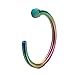 18g Multi-color Rainbow Titanium Anodized Over Surgical Steel Nose Ring Hoop Body Piercing 18 Gauge 5/16