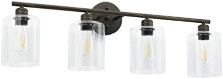 Aipsun Industrial Bathroom Vanity Light Vintage Vanity Lighting Fixture 4 Lights Industrial Wall Lamp Light Fixture For Bathroom Exclude Bulb