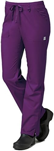 Maevn Women's Eon Full Elastic Cargo Scrub Pant (Eggplant, Large)