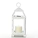 Hosley 12 Inch High Clear Glass and Iron WHITE Color Classic Style Lantern Ideal Gift for Weddings Bridals Special Occasions Parties Aromatherapy and Spa Settings O4