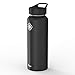 ATLIN DNE Water Bottle 40 oz. Double Wall Flask Stainless Steel Vacuum Insulation - Black