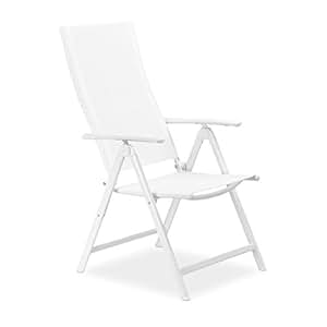 Relaxdays Silla Plegable Ajustable con Respaldo Alto para Terraza