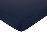 Fitted Crib Sheet for White and Navy Hotel Baby/Toddler Bedding by Sweet Jojo Designs - Navy