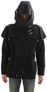 Greekknight Men's Robin Hood Armor Padded Outer Jumper 100% Handmade Small Black